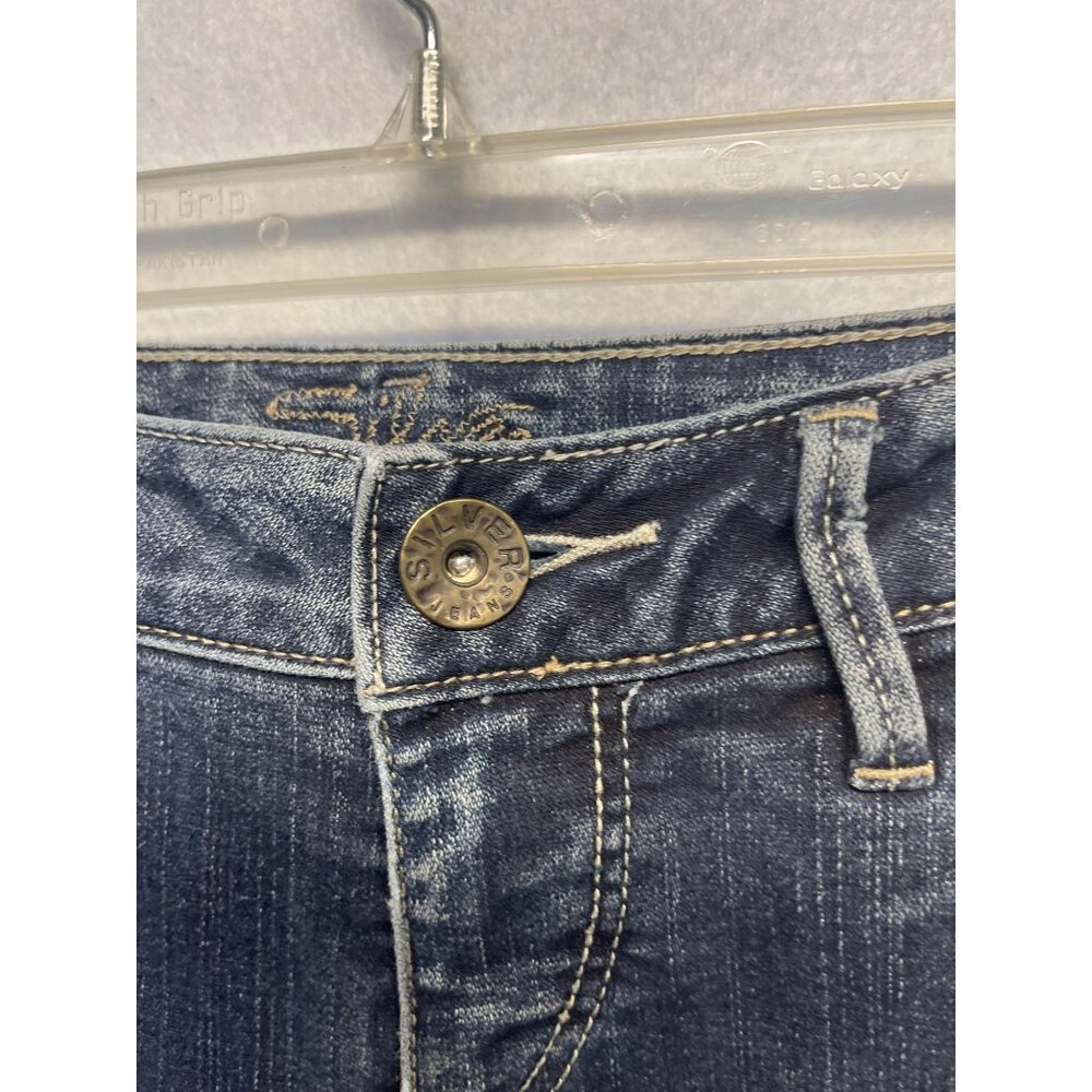 Silver Jeans Santorini Women's Size 28 Cropped Denim Capri Blue Jeans - Picture 4 of 15